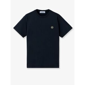 Stone Island Men Cotton T-Shirt With Front Logo Patch
